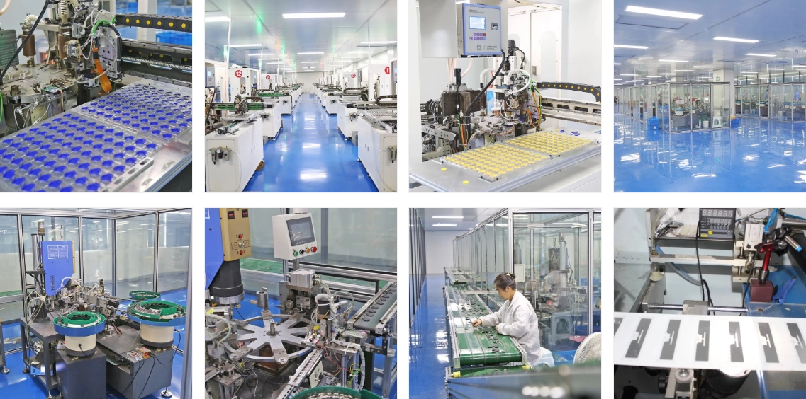 A modern high-capacity RFID production facility showcasing the integrated chip bonding, molding, and high-precision printing lines A modern high-capacity RFID production facility showcasing the integrated chip bonding, molding, and high-precision printing lines